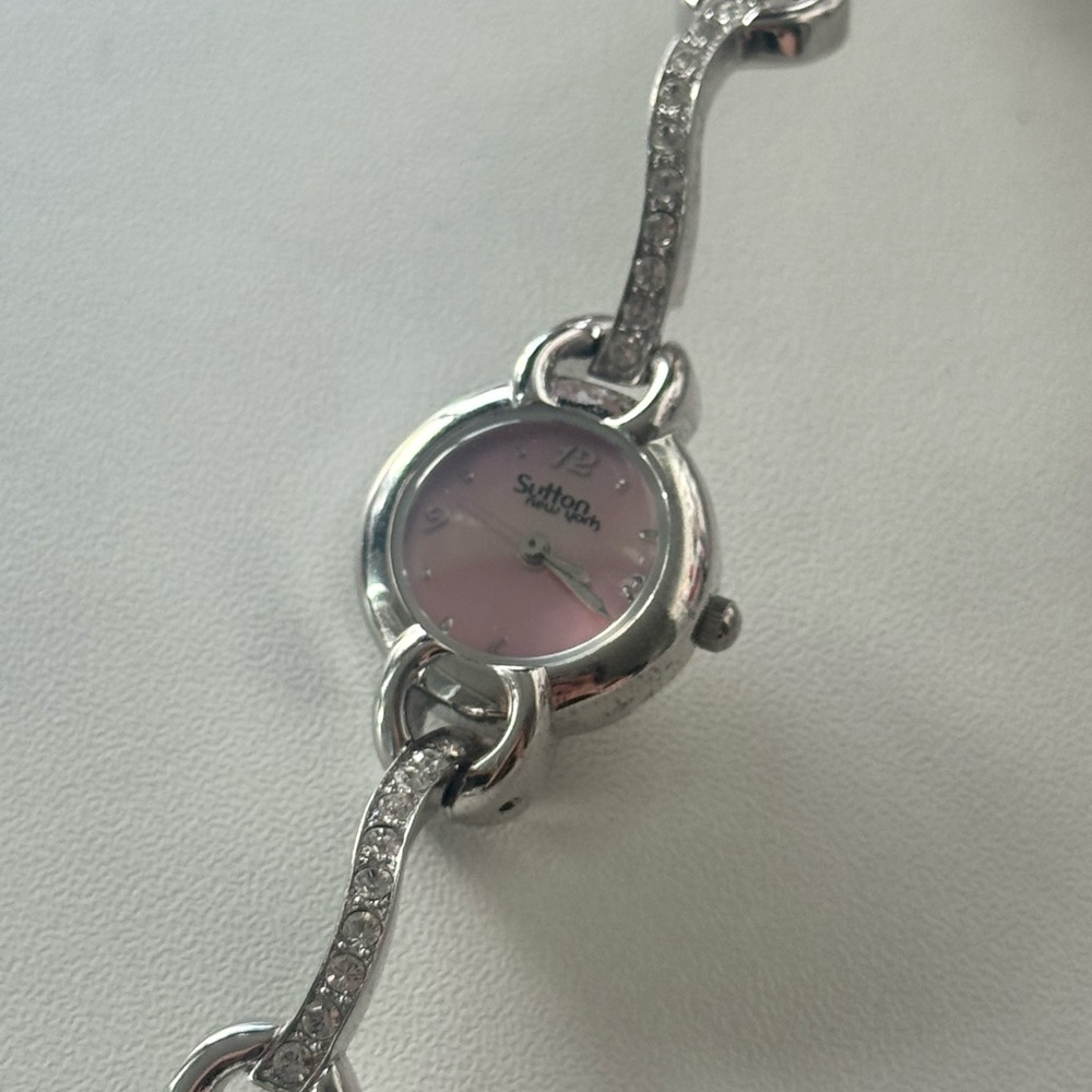 Sutton New York pink watch full rhinestone band